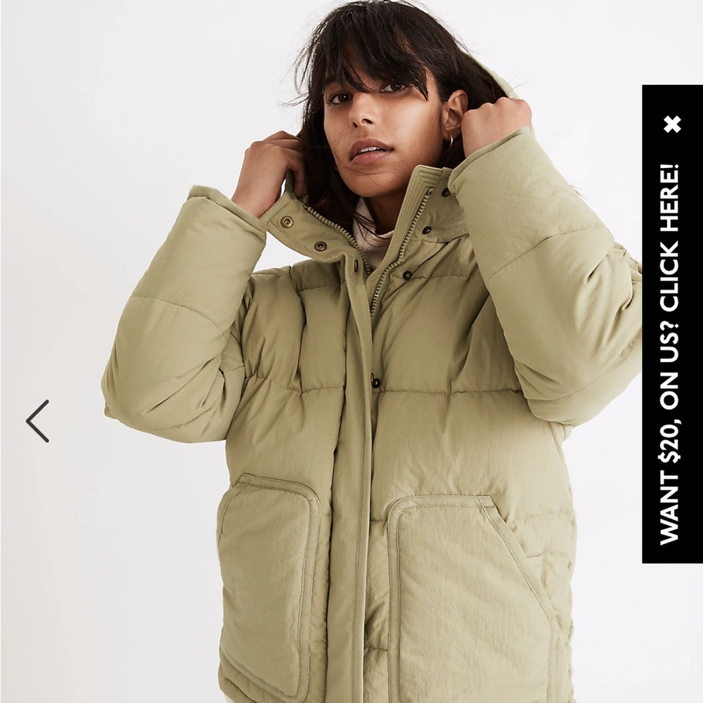 HOLLAND QUILTED PUFFER PARKA L ASH GREEN